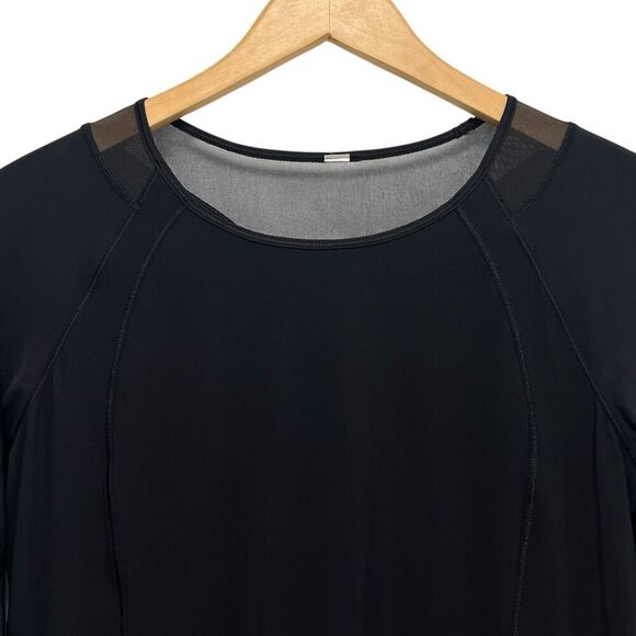 Lululemon Fresh In Mesh Long Sleeve Black Top Activewear W3APFS Women’s Size 10 - Picture 7 of 11